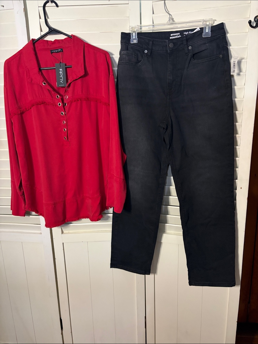 Two piece PREMIUM outfit including NWT Amazon black jeans and a NWT APNY top